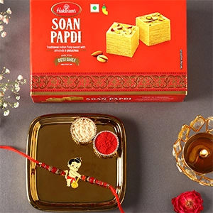 Sneh Holy Ganesha Kids Rakhi Soan Papdi