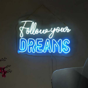 White and Blue Neon Light