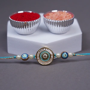 Blue Evil Eye Designer Rakhi for Brother