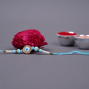 Soft Colour Evil Eye Designer Rakhi for Brother