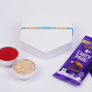 Elegant Festive Rakhi & Dairy Milk Gift Set