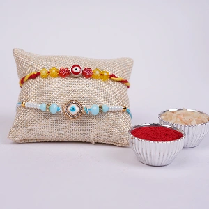 Twin Evil Eye Protection Rakhi Set