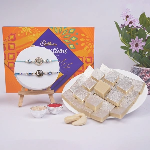 Rakhi Celebration Gift Hamper with Kaju Katli