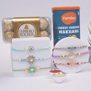Luxury Rakhi Hamper with Ferrero Rocher & Makhana