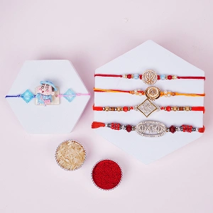 Happy Brothers Rakhi Set of 5 with Shinchan Special-Set of 5 Rakhis