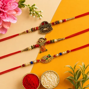 Playful Designer Kids Rakhi Combo Set for Brother