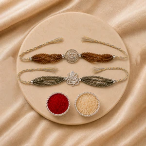 Divine Blessings Om-Ganesh Duo Rakhi Set