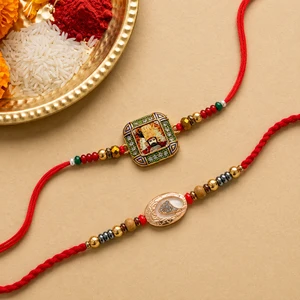 Khatu Shyam & Oval Charm Rakhi Set of 2