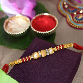 Golden Beaded Rakhi