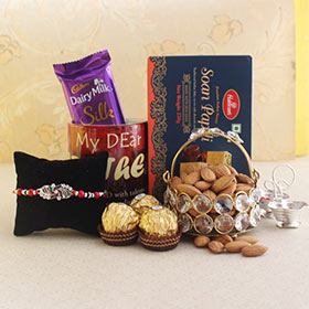 A Token of  Pure Bonding - Rakhi with Soan Papdi