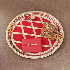Amazing Puja Thali with Rakhi