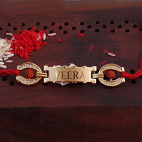 Designer Golden Veera Rakhi