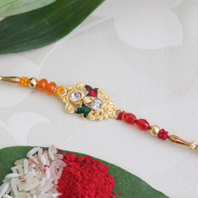 Designer Golden Rakhi