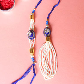 Delightful Kundan Bhaiya Bhabhi Rakhi