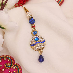 Golden & Blue Lumba Rakhi