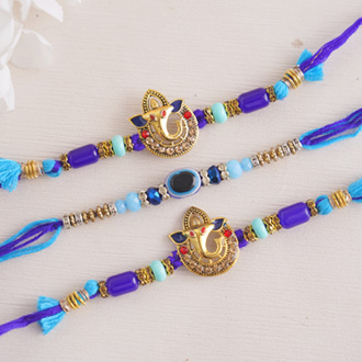 Set of 3 designers beaded Rakhi