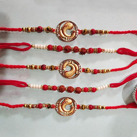 Pretty golden Rakhi set of 5
