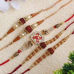 Propitious alluring Rakhi set of 5