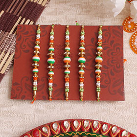 Set of 5 Tricolor Rakhi