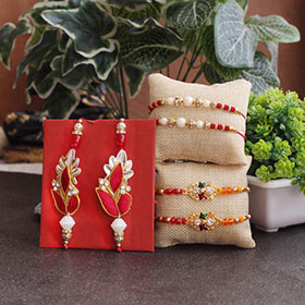 Rakhi Set for Tradition Lovers - Zardosi Rakhi