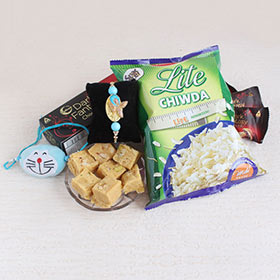 Tantalizing Hamper for Brothers - Zardosi Rakhi