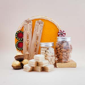 Rakhi Puja Thali Hamper - Rakhi With Puja Thali