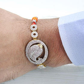 Alluring AD Stone Rakhi