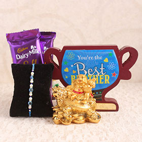 Feng Shui Rakhi Hamper - Turquoise Colour Rakhi