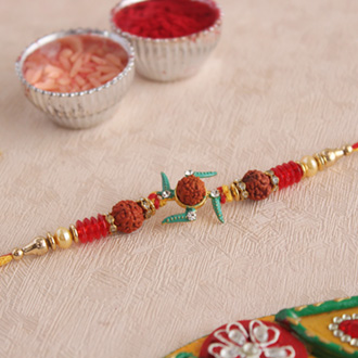 Rudraksha Swastika Rakhi