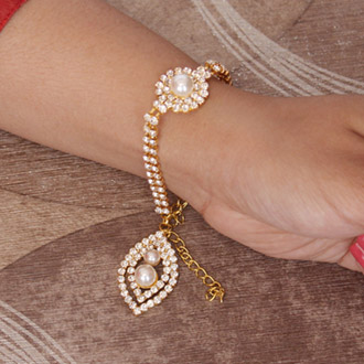 Stones Lumba Rakhi for Bhabhi