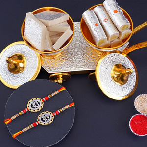 2 Ek Onkar Rakhi with Kaju Sweets - Ek Onkar Rakhi