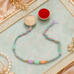 Handcrafted Multicolour Beaded Rakhi for Brother