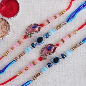 Two Evil Eye and Two Paisley Designer Rakhi