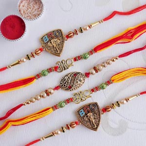 Five Rakhi Set of Designer Rakhi