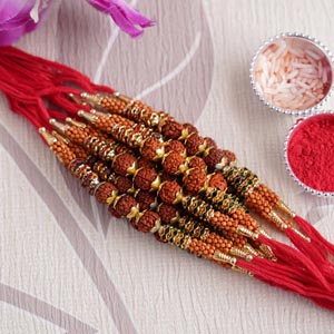 Dozen Rudraksha Rakhi Set