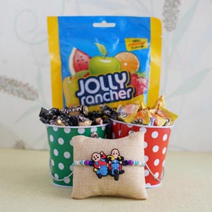 Candy Hamper with Motu Patlu Rakhi
