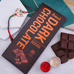 Ganesha Rakhi With Amul Dark Chocolate