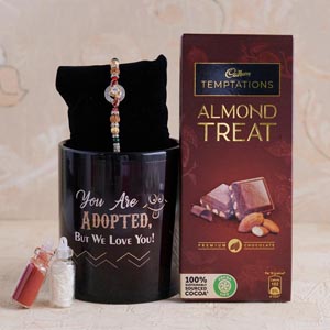 Designer Rakhi With Mug and Chocolate