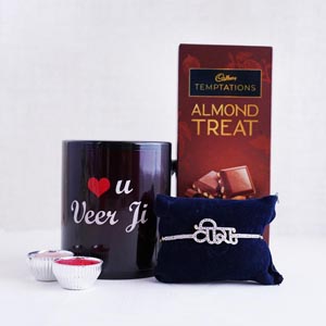 Veera Rakhi With Mug and Temptations