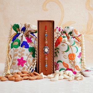 Fancy Rakhi with 400 Grams Dry Fruits