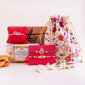 3 DesignerRakhis with Cashews and Snacks