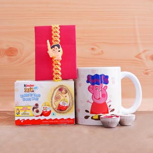 Chota Bheem Rakhi with Kinder Joy and Mug