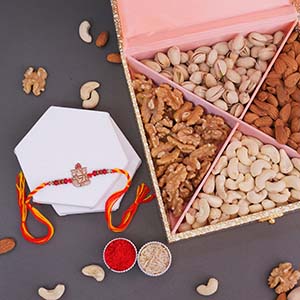 Ganesha Rakhi and Dryfruits Box