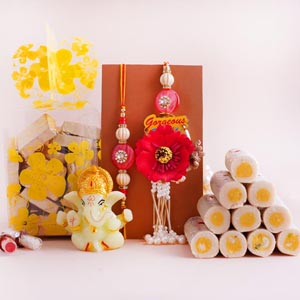 Bhai Bhabhi Rakhi with Sweets Hamper