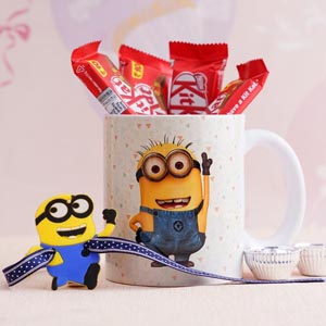 Minion Kids Rakhi and Chocolates - Kids Rakhi with Gifts