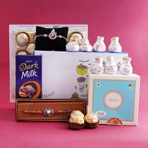 Two Designer Rakhi with Signature Box