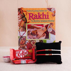 Two Fancy Rakhi with Greeting Card Combo - Rakhi With Greeting Cards