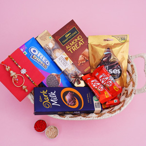 Bhaiya Bhabhi Rakhi with Chocolate Basket