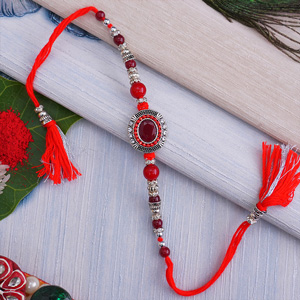 Designer Red Stone Rakhi