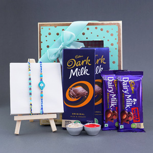 2 Evil Eye Rakhis with Chocolates - Rakhi to Kanpur
